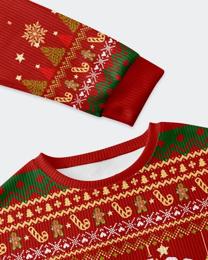 Big & Tall Men's Christmas Frog Graffiti Print Crewneck Ugly Sweater sold by Biggmans product image thumbnail 4