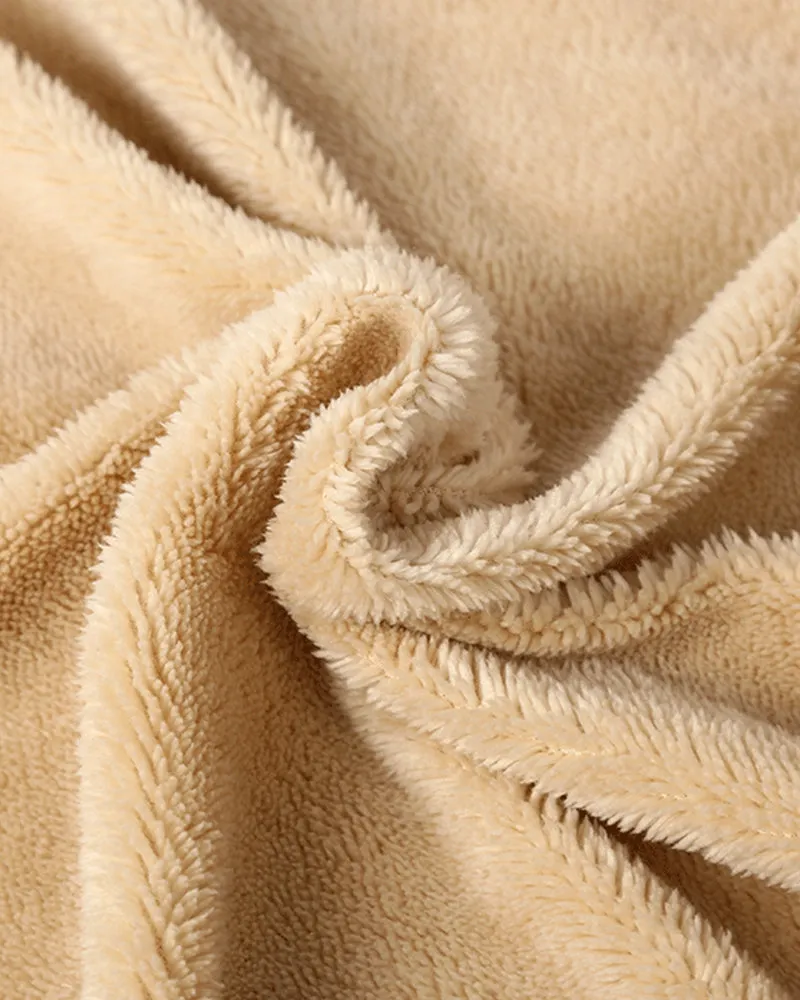 Big & Tall Men's Solid Color Velvet Thickened Long Hooded Coat sold by Biggmans product image thumbnail 4