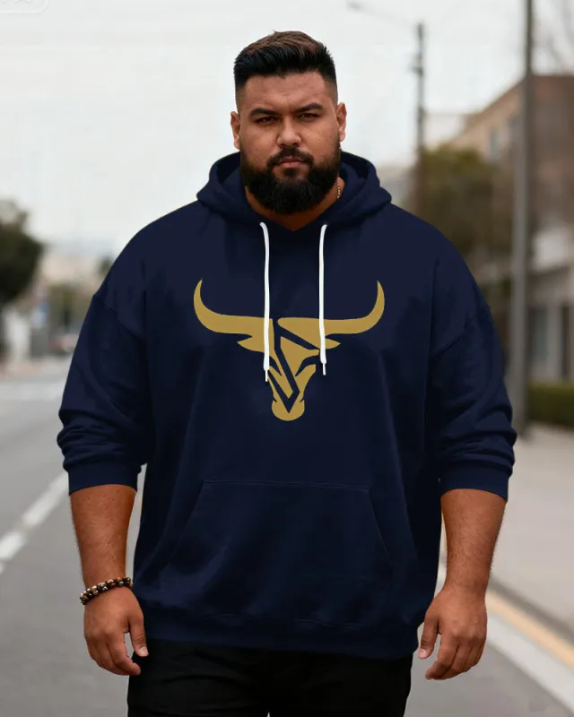 Big & Tall Men's Golden Bull Totem-Print Hoodie sold by Biggmans
