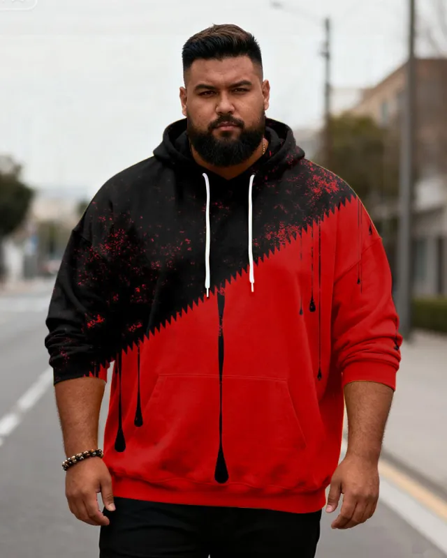 Big & Tall Men's Black & Red Graffiti Print Hoodie sold by Biggmans