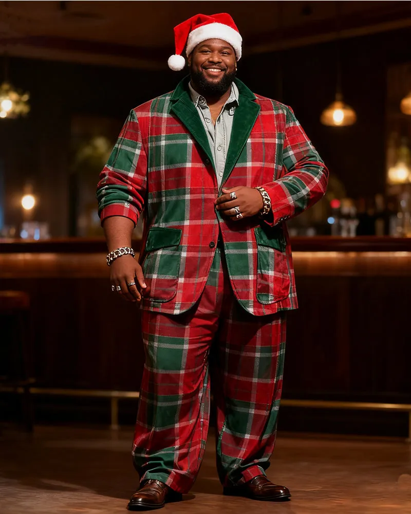 Big & Tall Men's Christmas Red And Green Print Suit sold by Biggmans product image thumbnail 4