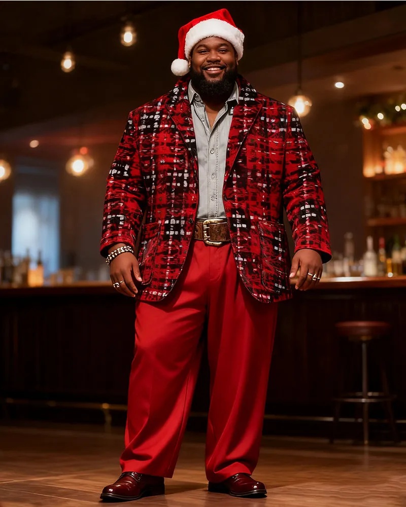 Big & Tall Men's Christmas Vintage Red And Black Plaid Suit sold by Biggmans