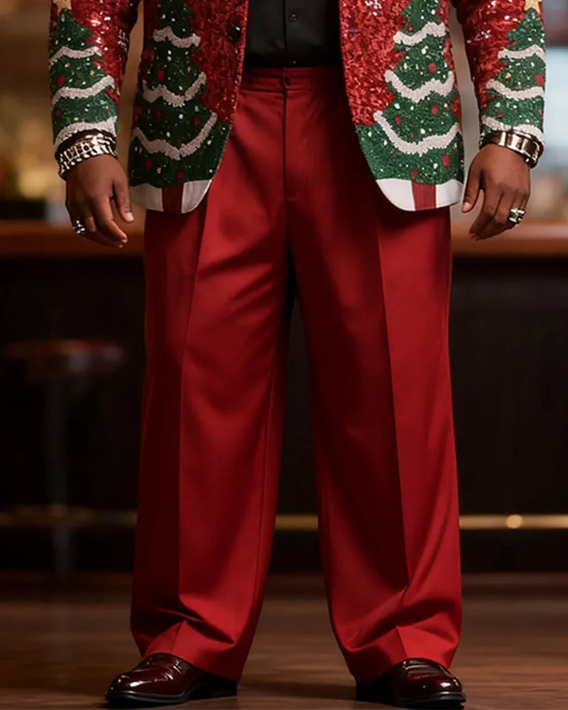 Big & Tall Men's Christmas Sequins Christmas Tree Print Suit sold by Biggmans product image thumbnail 3