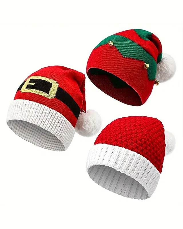 Autumn And Winter Bell Knitted Wool Christmas Hat Gift sold by Biggmans