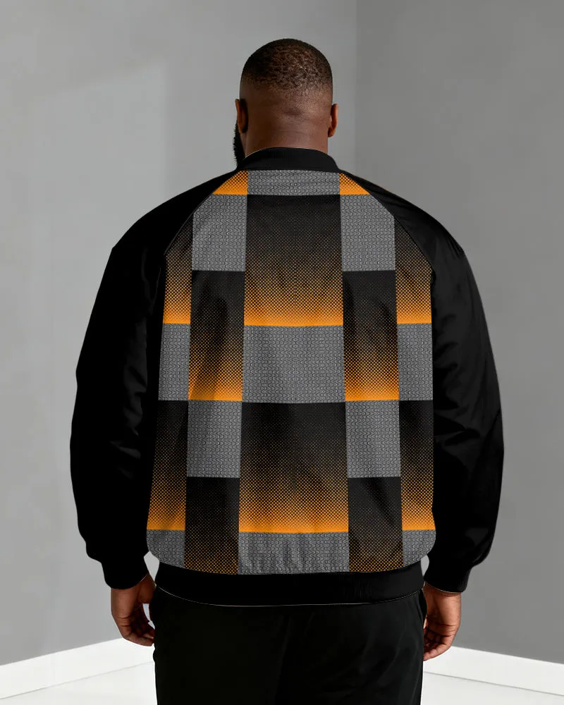 Big & Tall Men's Black Geometric Print Zip Long Sleeve Jacket sold by Biggmans product image thumbnail 2