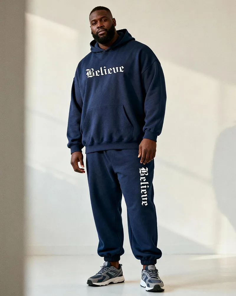 Big & Tall Men's Blue "Believe" David Statue Print Hoodie Set sold by Biggmans product image thumbnail 4