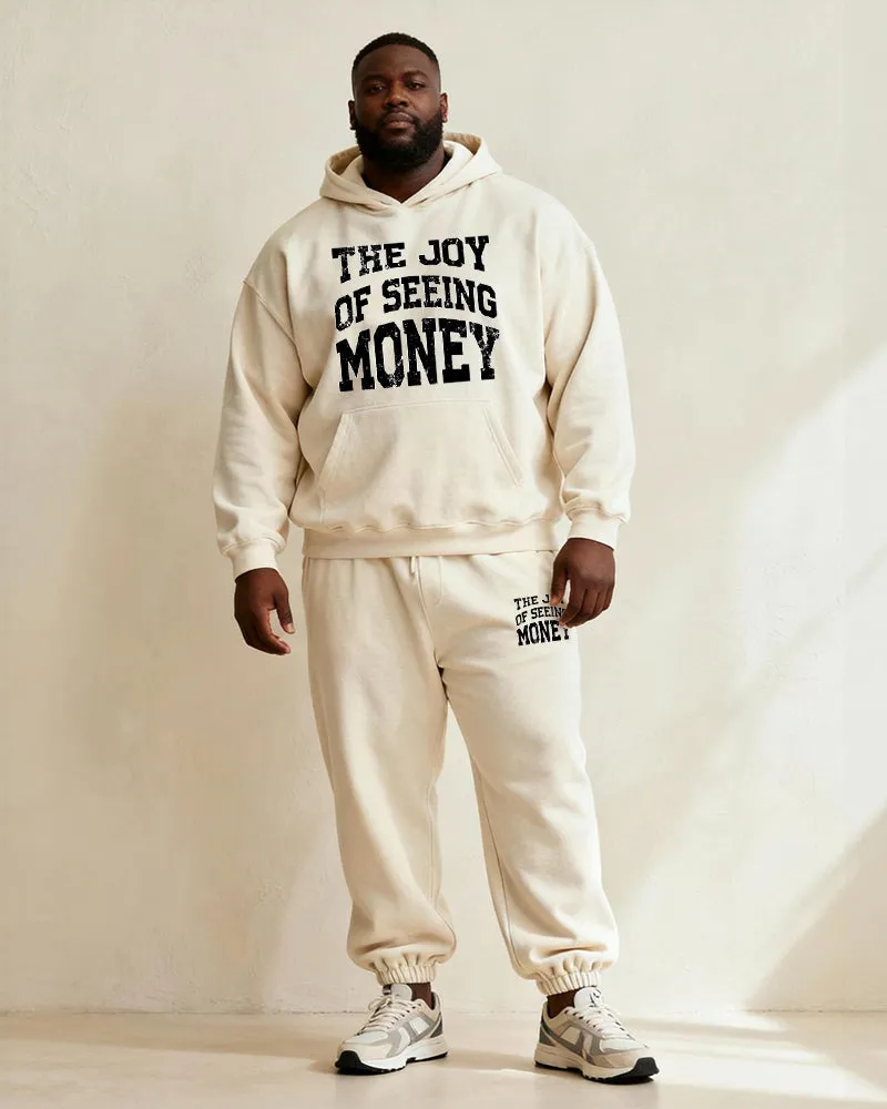 Big & Tall Men's Off-White "MONEY" Cartoon Print Hoodie Set sold by Biggmans product image thumbnail 4