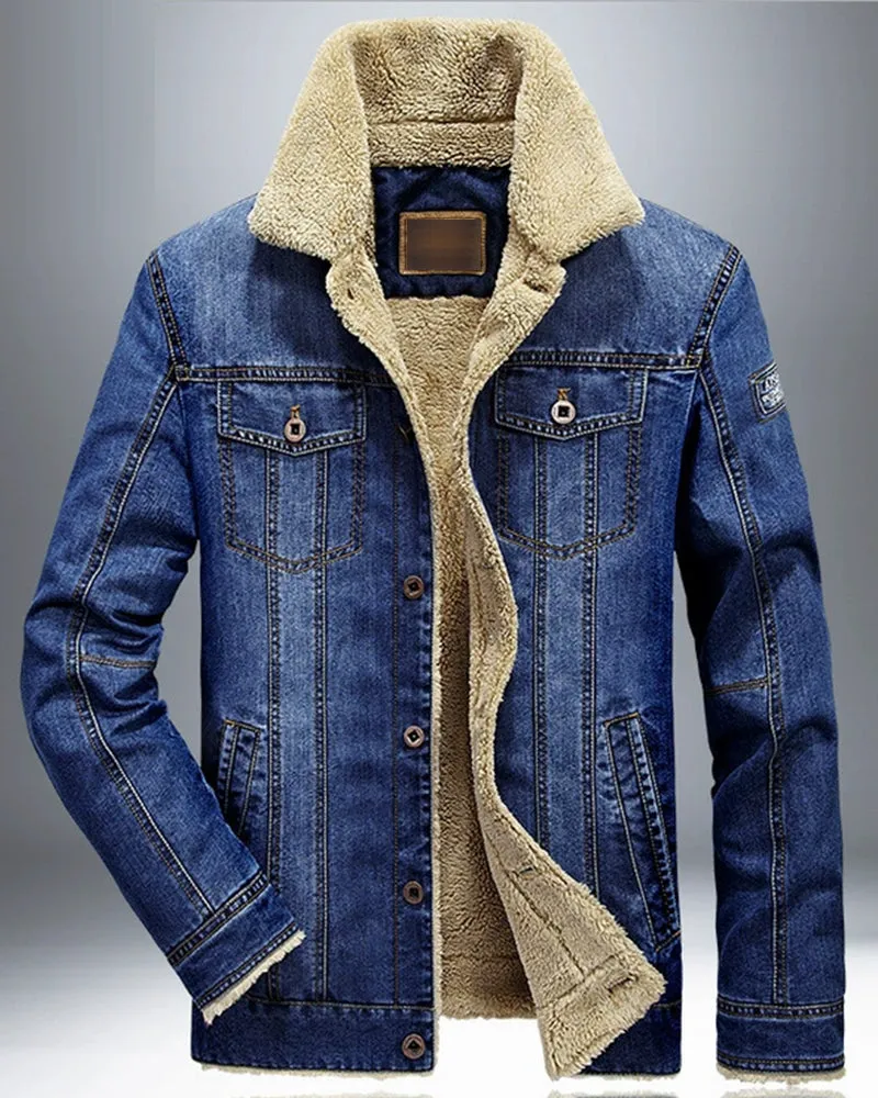 Big & Tall Men's Thickened Velvet Lapel Fur Collar Jacket Coat M-7XL sold by Biggmans product image thumbnail 5