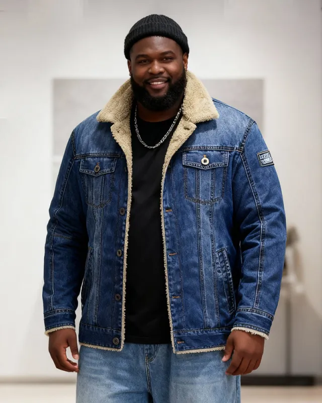 Big & Tall Men's Thickened Velvet Lapel Fur Collar Jacket Coat M-7XL sold by Biggmans