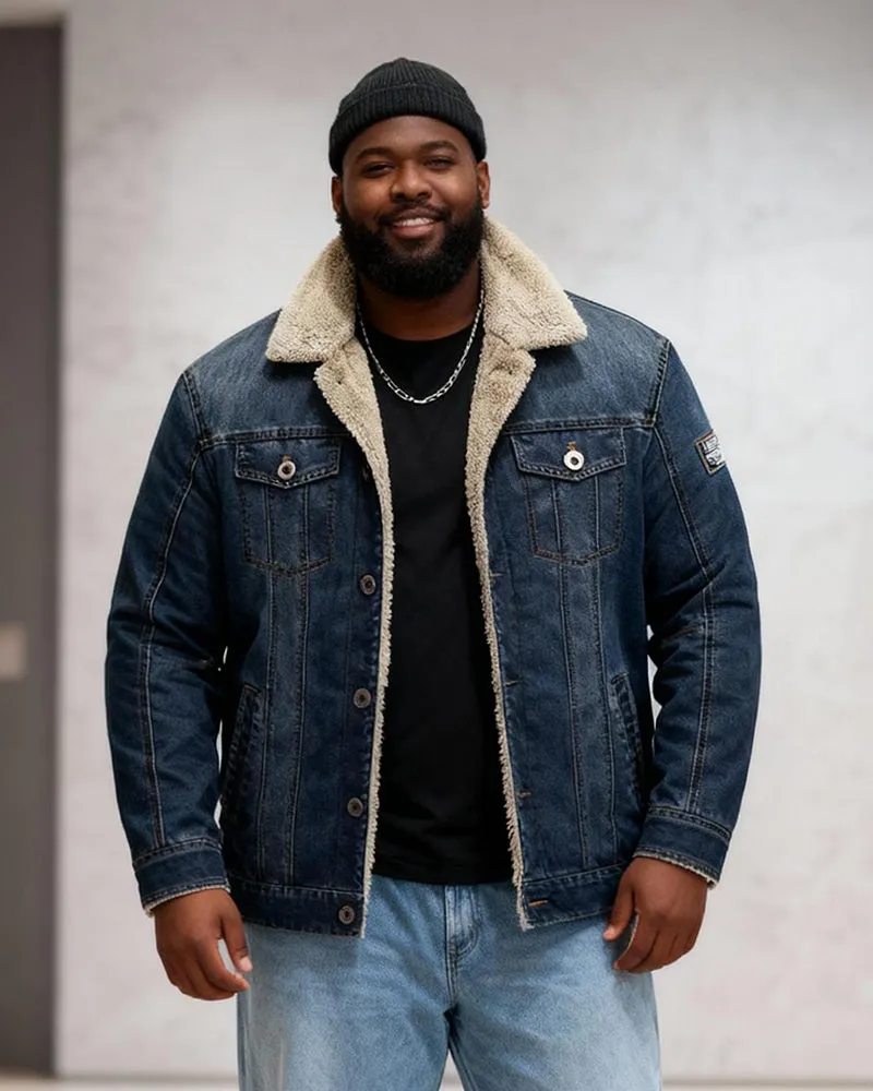 Big & Tall Men's Thickened Velvet Lapel Fur Collar Jacket Coat M-7XL sold by Biggmans product image thumbnail 2