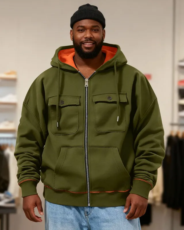 Big & Tall Men's Thickened Zipper Hooded S-2XL sold by Biggmans