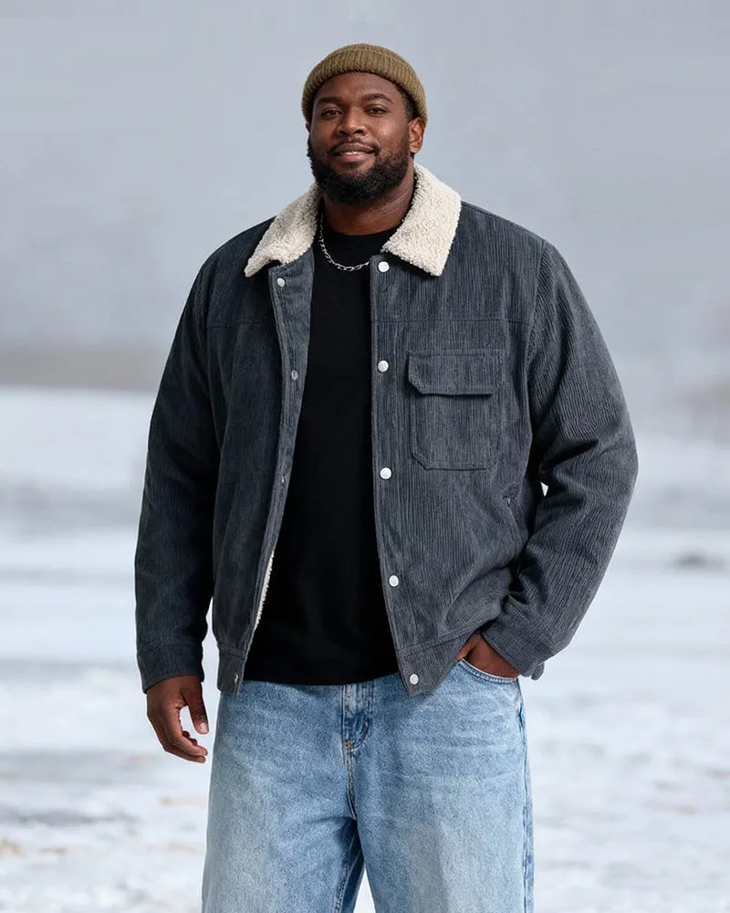Big & Tall Men's Thickened Lamb Corduroy Casual Jacket L-9XL sold by Biggmans product image thumbnail 3