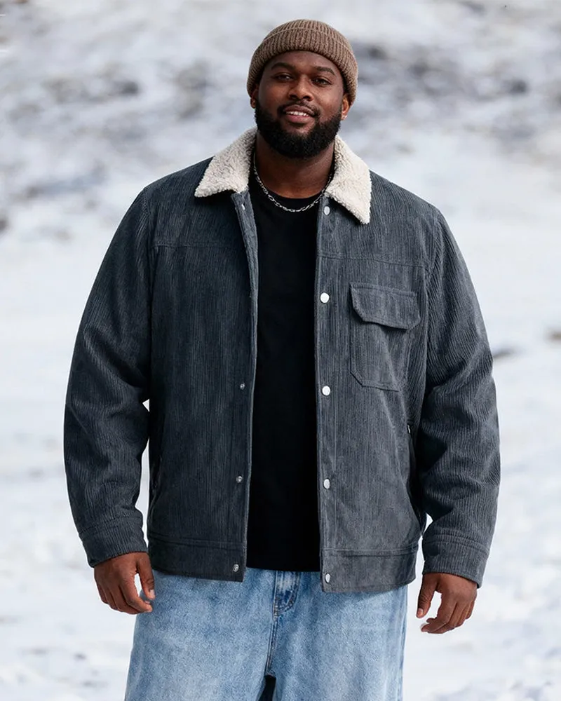 Big & Tall Men's Thickened Lamb Corduroy Casual Jacket L-9XL sold by Biggmans product image thumbnail 4