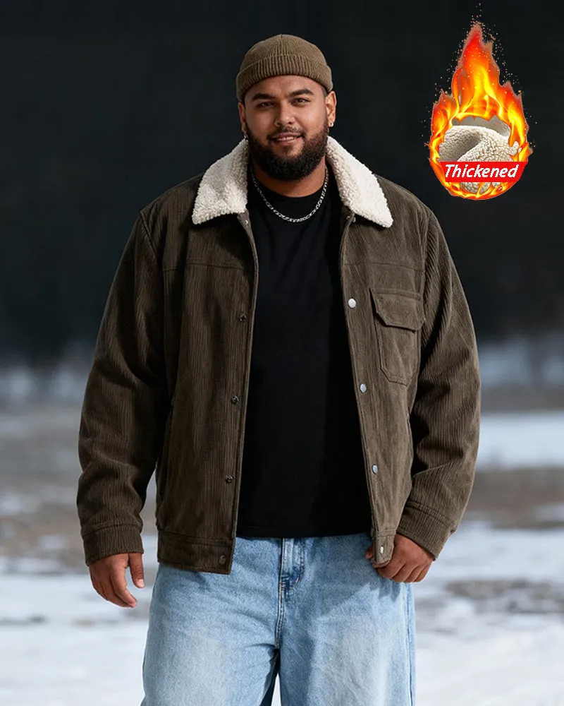 Big & Tall Men's Thickened Lamb Corduroy Casual Jacket L-9XL sold by Biggmans