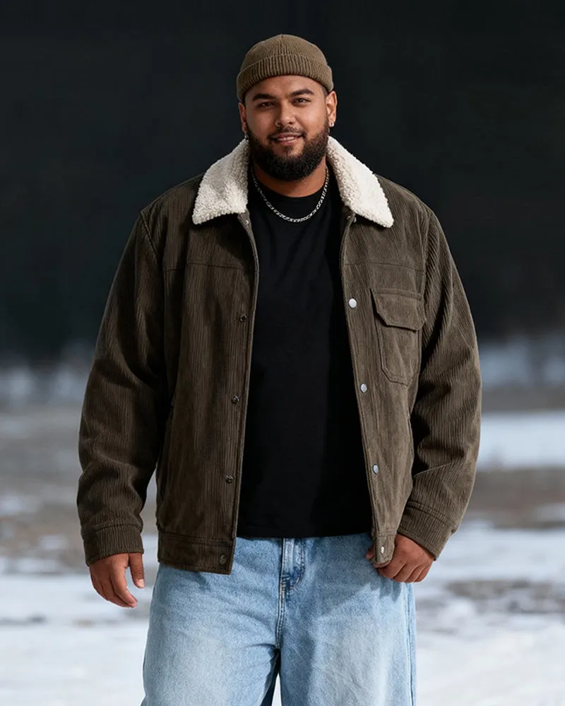 Big & Tall Men's Thickened Lamb Corduroy Casual Jacket L-9XL sold by Biggmans product image thumbnail 2
