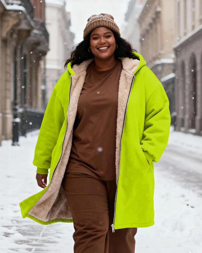 Women's Solid Color Velvet Thickened Long Hooded Coat sold by Biggmans product image thumbnail 3