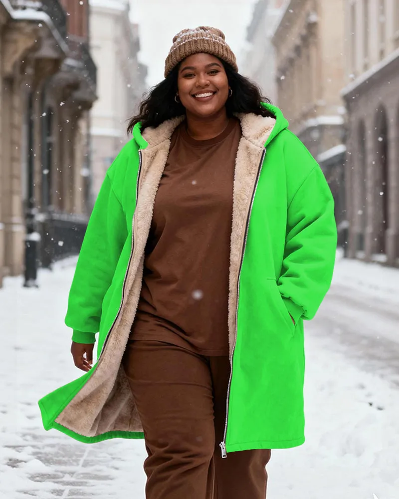 Women's Solid Color Velvet Thickened Long Hooded Coat sold by Biggmans product image thumbnail 4