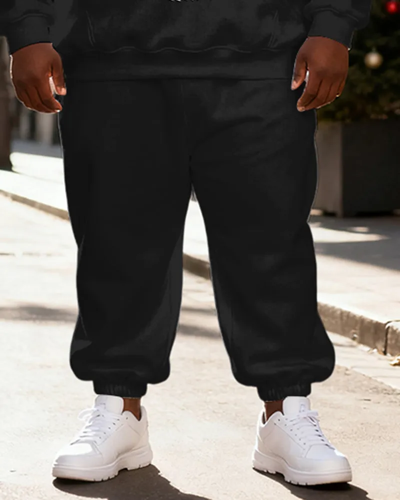 Big & Tall Men's Black "Merry Christmas" Printed Hoodie Set sold by Biggmans product image thumbnail 3