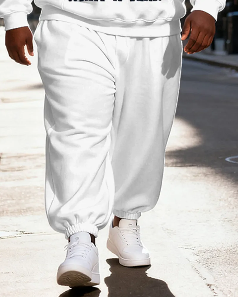 Big & Tall Men's White Skull Santa Claus "HO HO HOLY SHIT WHAT A YEAR" Print Hoodie Set sold by Biggmans product image thumbnail 3