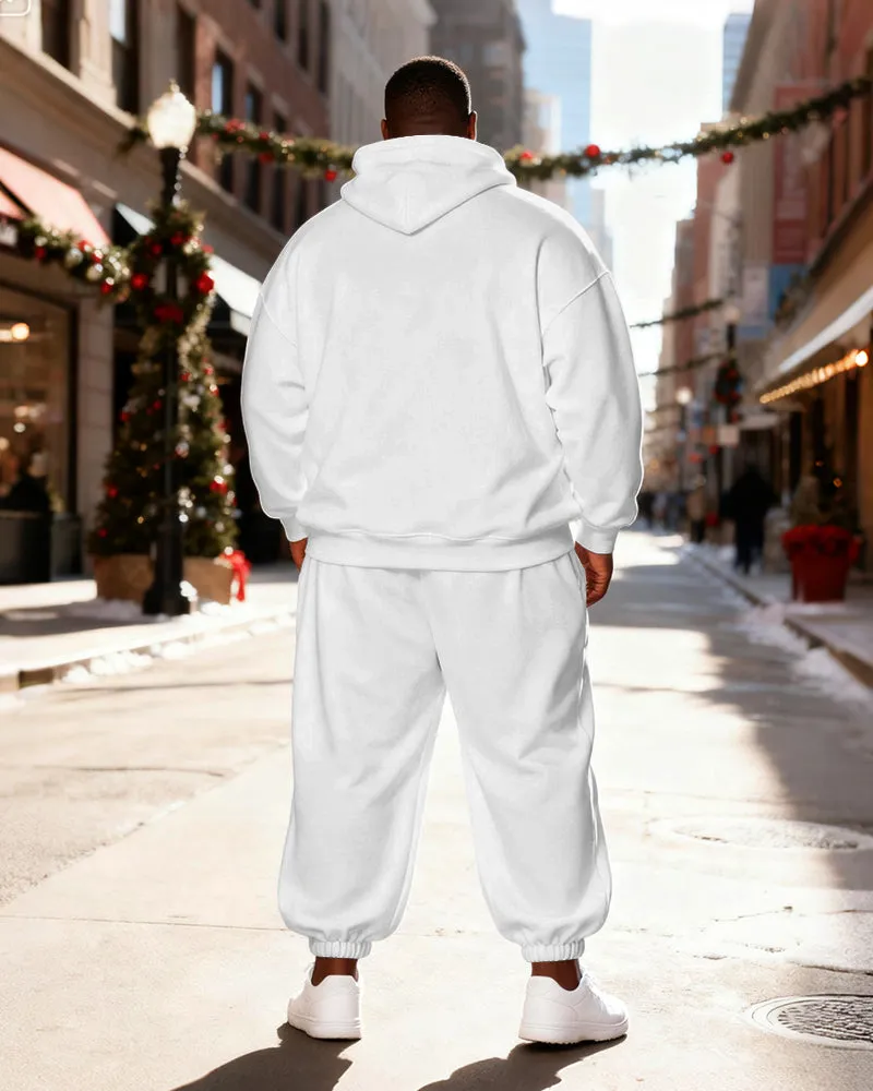 Big & Tall Men's White Skull Santa Claus "HO HO HOLY SHIT WHAT A YEAR" Print Hoodie Set sold by Biggmans product image thumbnail 4