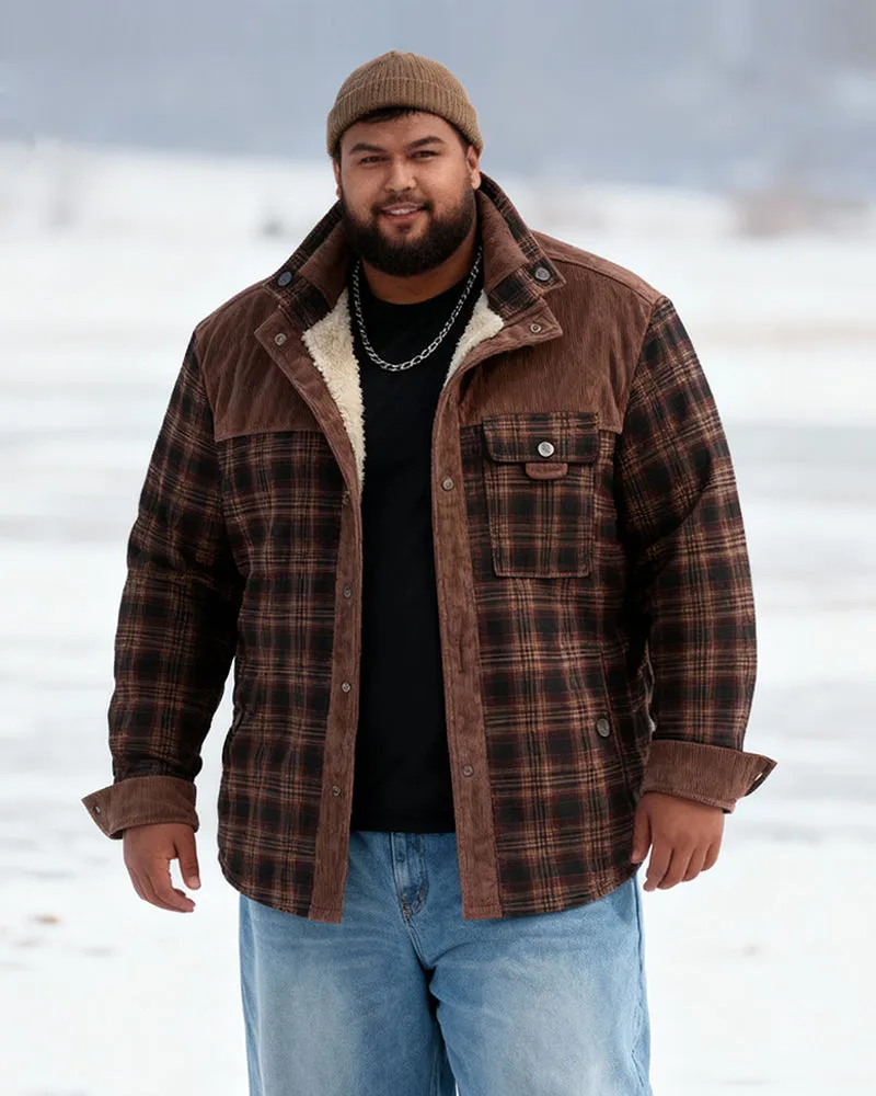 Big & Tall Men's Thickened Long Sleeve Plaid Shirt Jacket M-4XL sold by Biggmans product image thumbnail 5