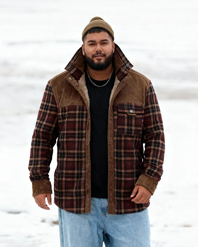 Big & Tall Men's Thickened Long Sleeve Plaid Shirt Jacket M-4XL sold by Biggmans product image thumbnail 2