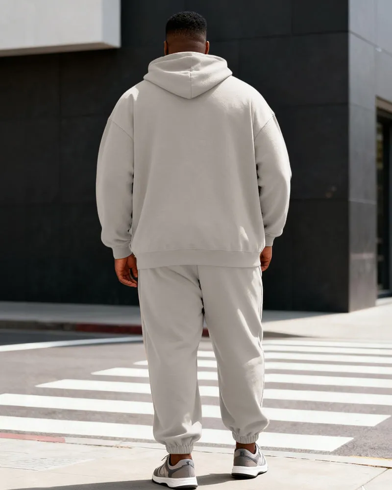 Big & Tall Men's Brown Grey Contrast Seagull Print Hoodie Set sold by Biggmans product image thumbnail 4