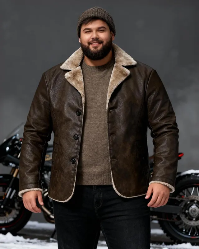 Big & Tall Men's Thickened Large Laps Suit Motorcycle Jacket S-4XL sold by Biggmans