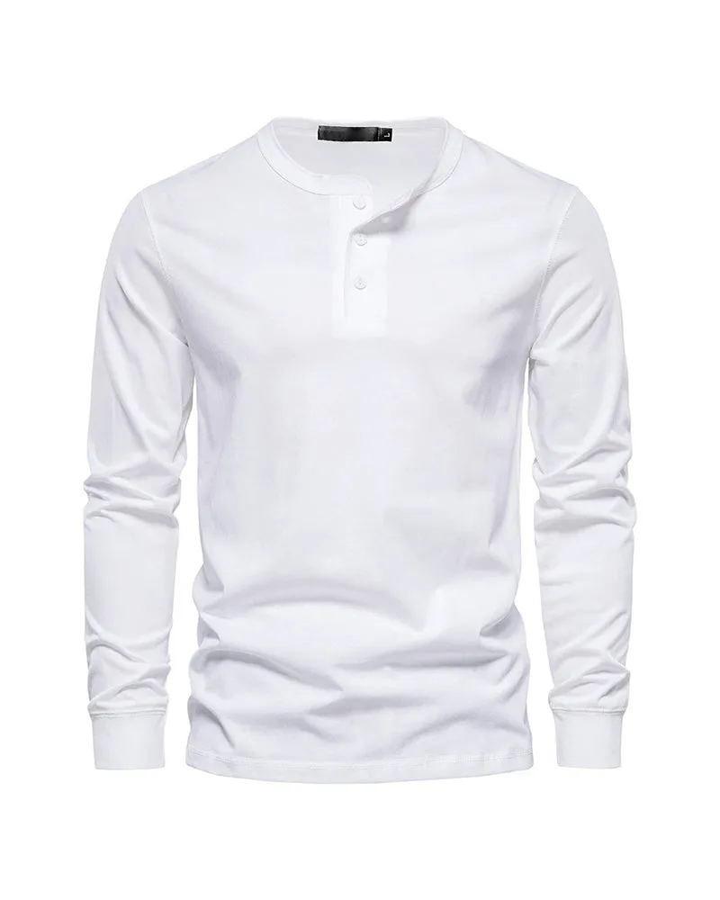 Big & Tall Men's Henry Neck/Round Neck Long Sleeve T-Shirt Base Top XS-5XL sold by Biggmans product image thumbnail 5