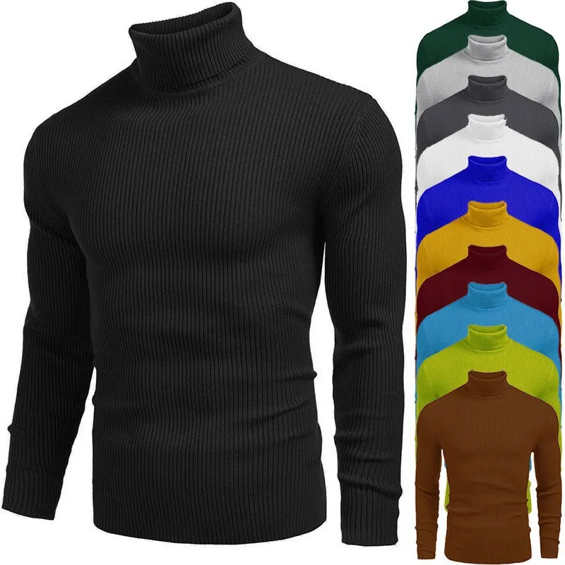 Winter Men's Knitted Turtleneck Slim Sweater sold by Biggmans