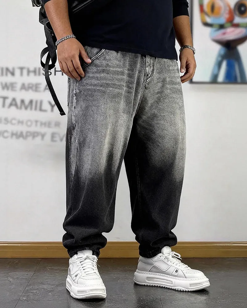 Big & Tall Men's Gradient Washed Jeans Loose Pants M-8XL sold by Biggmans product image thumbnail 5