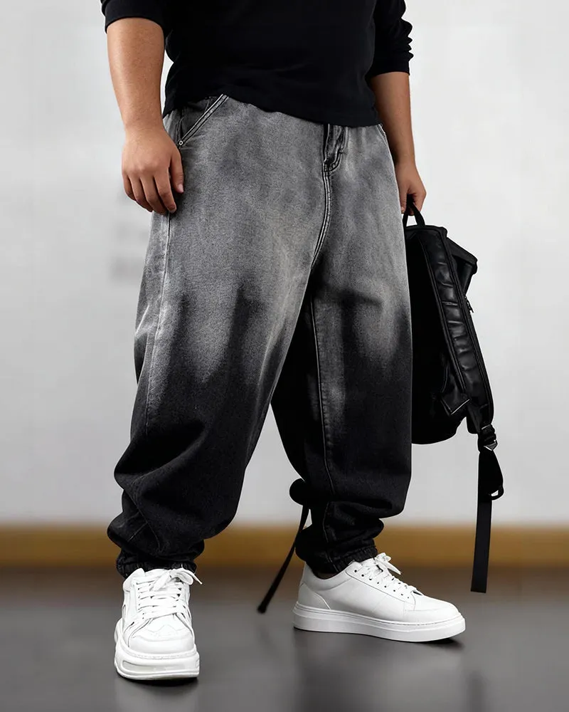 Big & Tall Men's Gradient Washed Jeans Loose Pants M-8XL sold by Biggmans product image thumbnail 3