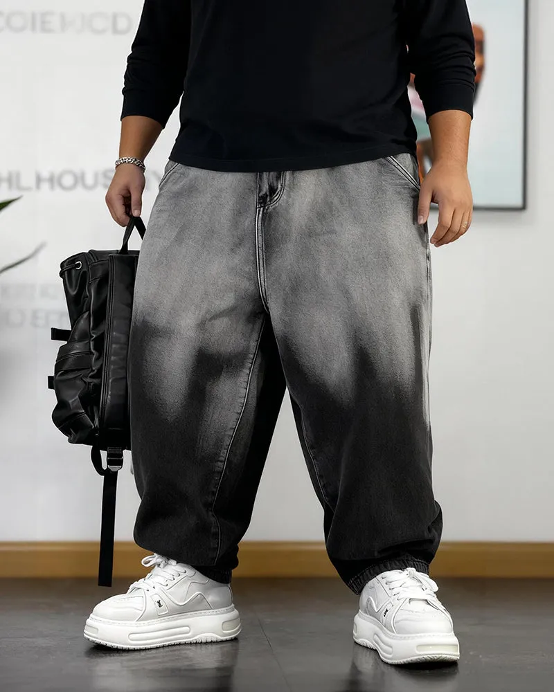 Big & Tall Men's Gradient Washed Jeans Loose Pants M-8XL sold by Biggmans product image thumbnail 2