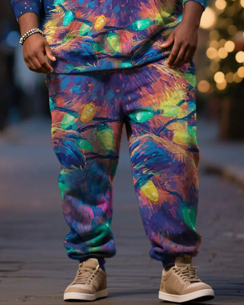 Big & Tall Men's Colorful Star Christmas Hat Raccoon Print Hoodie Set sold by Biggmans product image thumbnail 3