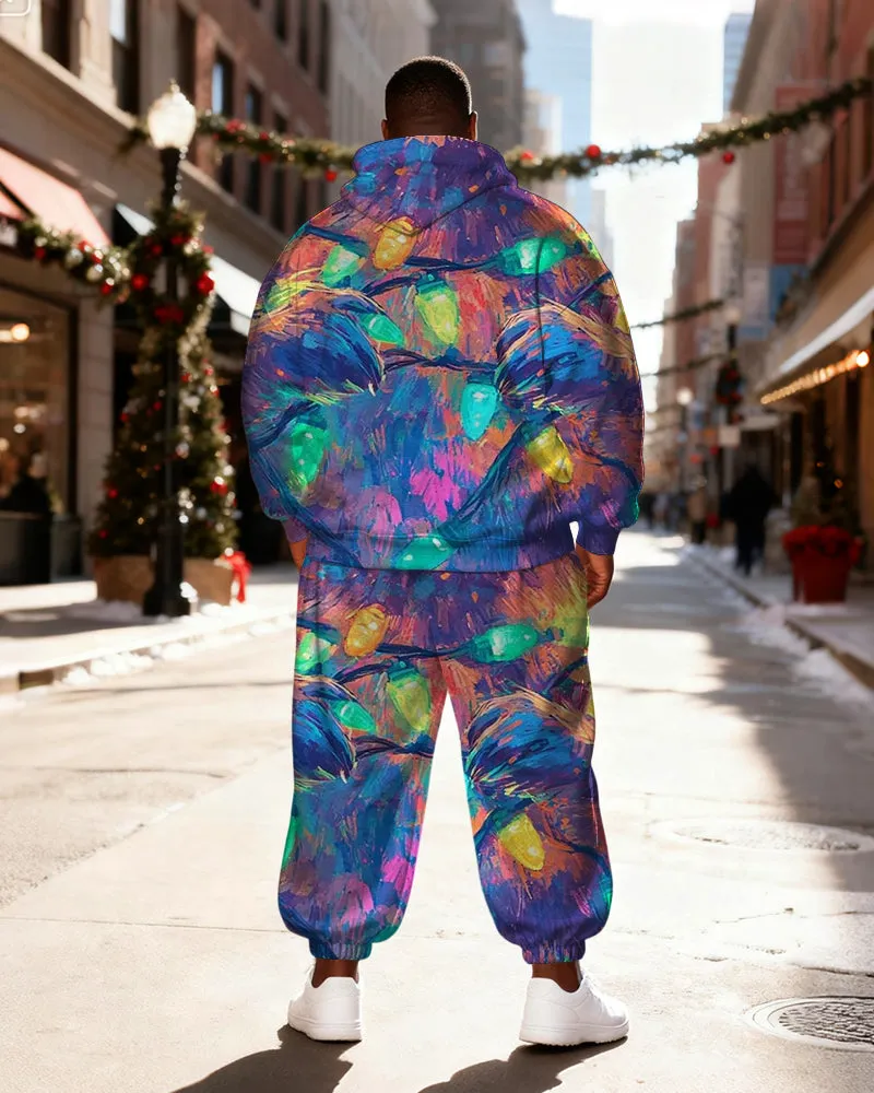 Big & Tall Men's Colorful Star Christmas Hat Raccoon Print Hoodie Set sold by Biggmans product image thumbnail 4