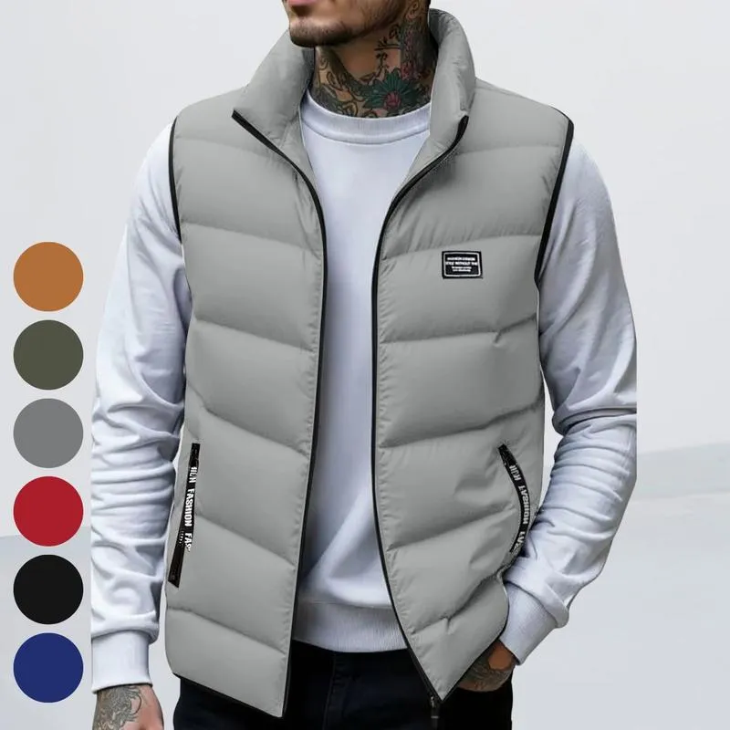 🔥Christmas 50% Off Exclusive ✨Men's Thickened Warm Sleeveless Vest - Black Full-Zip Stand Collar Ideal sold by Biggmans