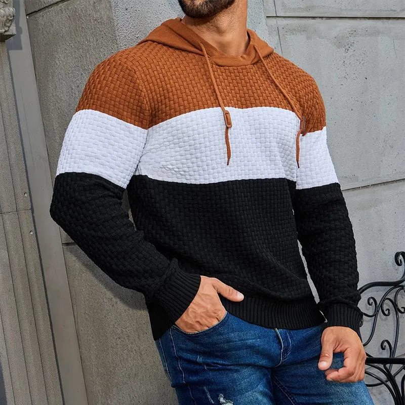 🔥Christmas 50% Off Exclusive ✨Mens Hooded Sweatshirt Tricolor Long Sleeve Hoodie Pullover Sweater sold by Biggmans