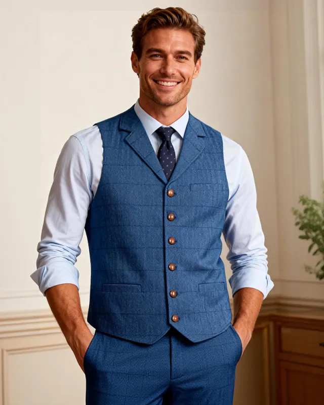 Big & Tall Men's Gentleman Business Casual Slim Fit Suit Vest XS-3XL sold by Biggmans