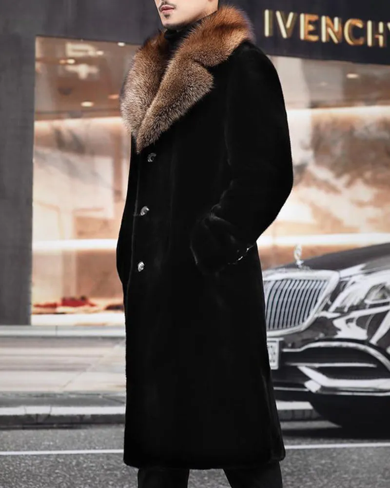 Big & Tall Men's Warm Imitation Mink Mid-length Environmentally Friendly Fur Hooded Jacket M-6XL sold by Biggmans product image thumbnail 2