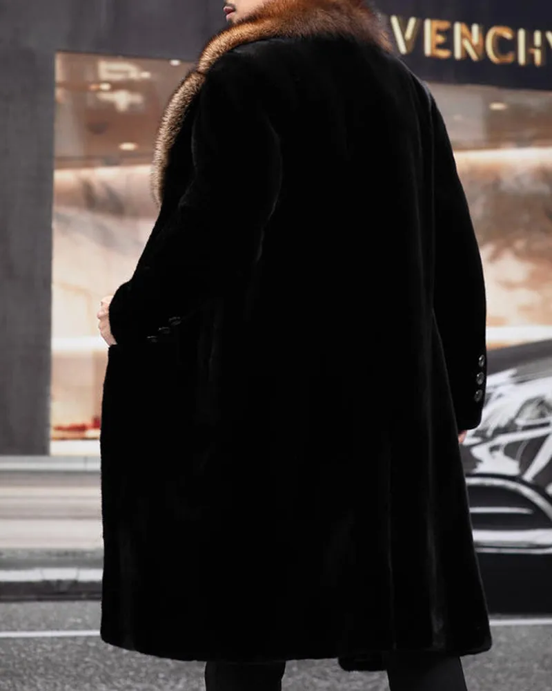 Big & Tall Men's Warm Imitation Mink Mid-length Environmentally Friendly Fur Hooded Jacket M-6XL sold by Biggmans product image thumbnail 4