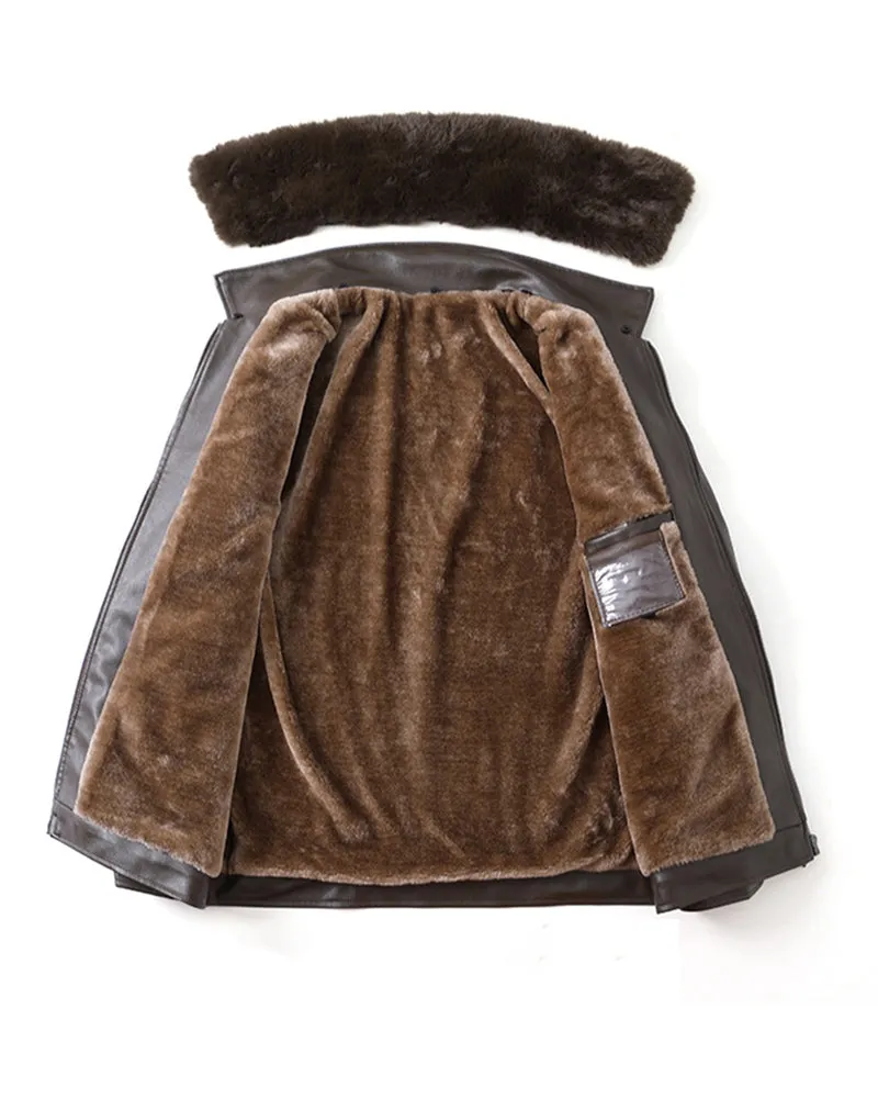 Big & Tall Men's Warm Padded Lapel Fur Collar Detachable Jacket Coat M-3XL sold by Biggmans product image thumbnail 3