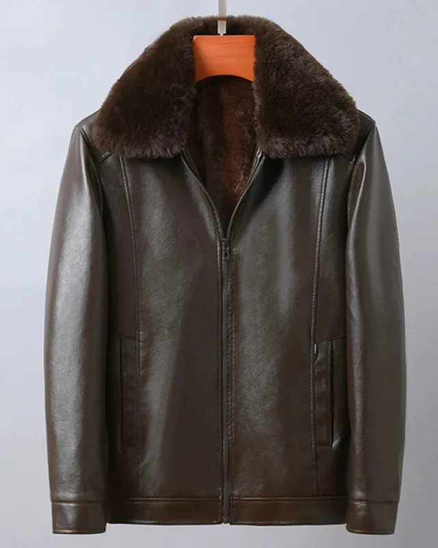 Big & Tall Men's Warm Padded Lapel Fur Collar Detachable Jacket Coat M-3XL sold by Biggmans