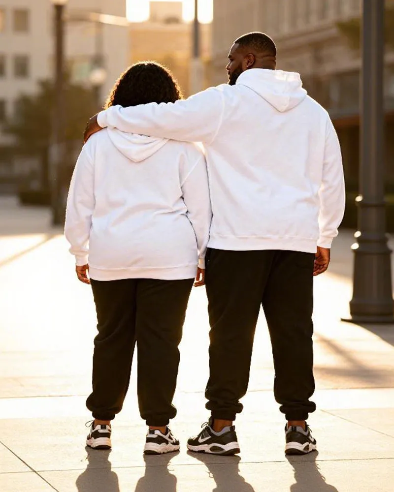Big & Tall Couples Heart-to-Heart Gesture LOVE Printed Hoodie Set sold by Biggmans product image thumbnail 2