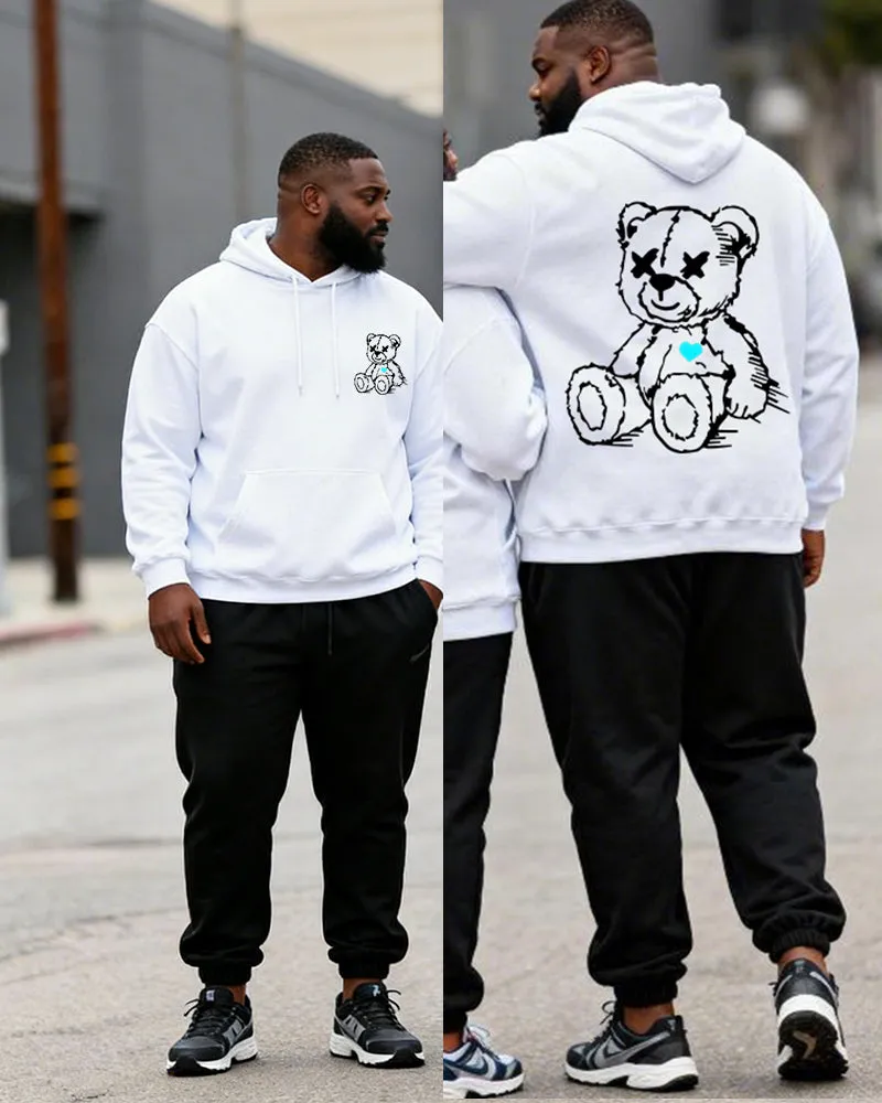 Big & Tall Couples Heartbreak Bear Print Hoodie Set sold by Biggmans product image thumbnail 3
