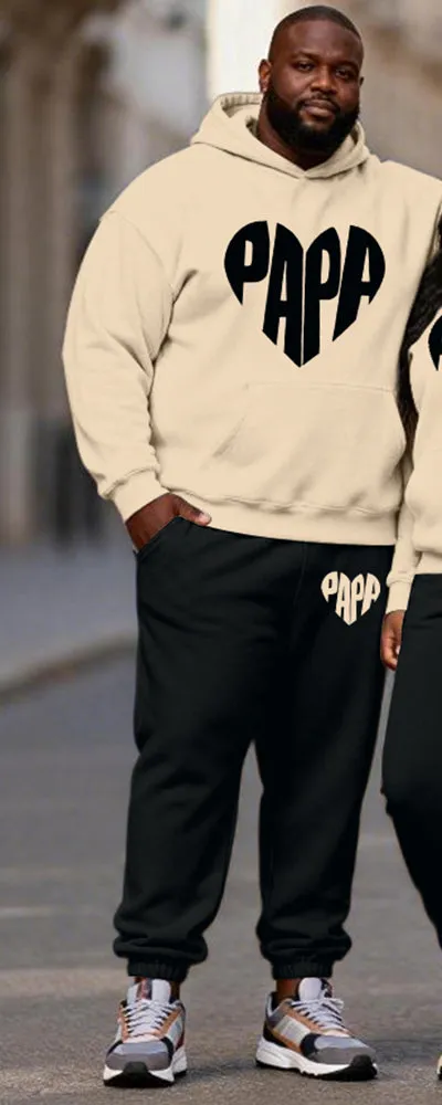 Big & Tall Men's Wine Red Contrast Geometric Print Hoodie Set sold by Biggmans product image thumbnail 2