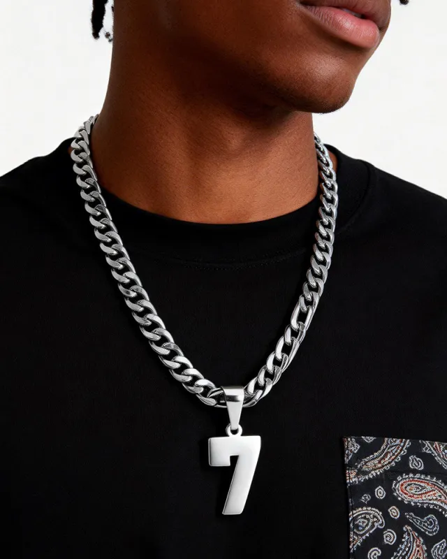 Men's Personalized Sports Arabic Numerals Pendant Necklace made by Biggmans