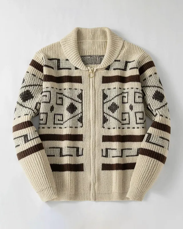 Big & Tall Men's Vintage Jacquard Laps Long Sleeve Cardigan Jacket M-3XL sold by Biggmans