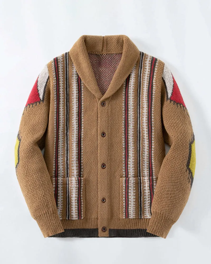 Big & Tall Men's Vintage Jacquard Laps Long Sleeve Cardigan Jacket M-3XL sold by Biggmans