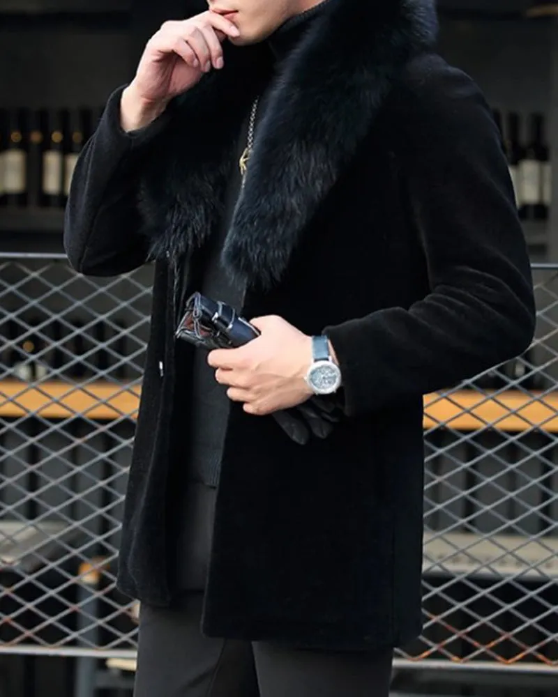 Big & Tall Men's Mid-length Padded Fur Collar Coat S-4XL sold by Biggmans product image thumbnail 3
