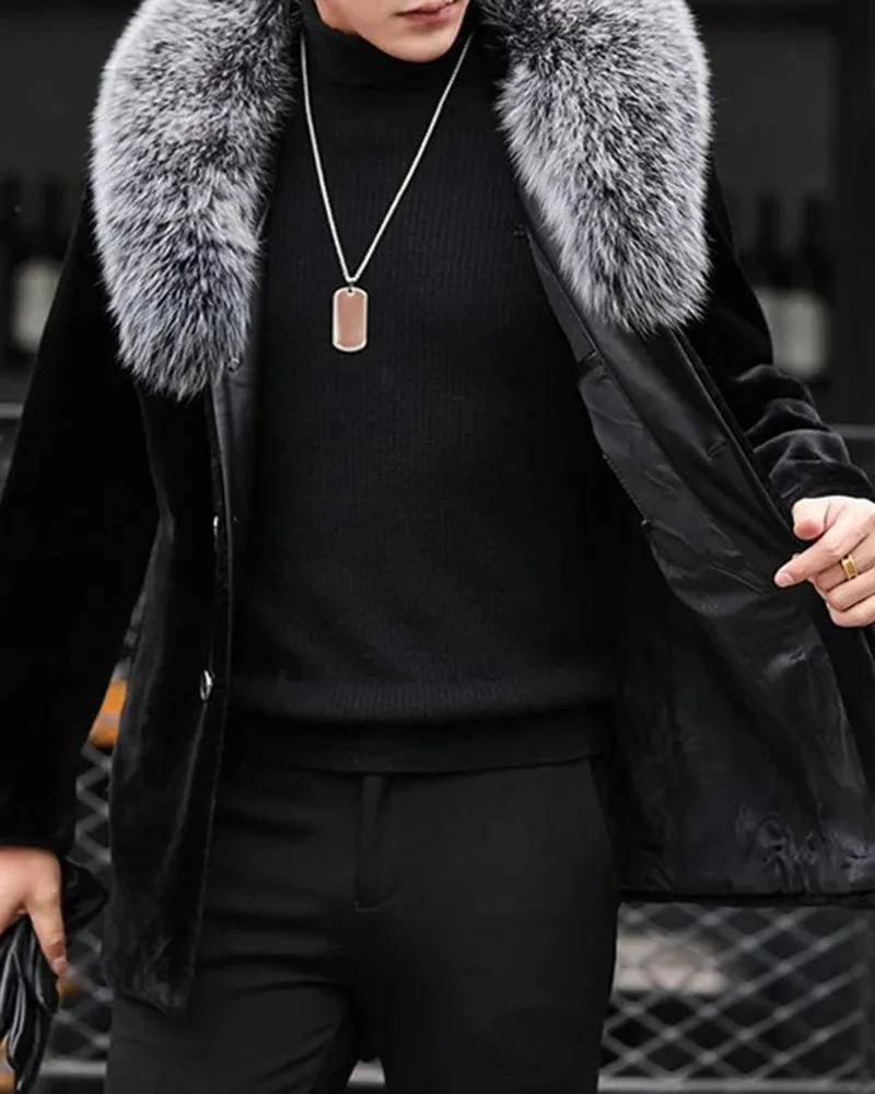 Big & Tall Men's Mid-length Padded Fur Collar Coat S-4XL sold by Biggmans product image thumbnail 4